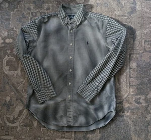 Camisa Ralph Lauren Calce Clásico Abotonada Para Hombres M-L Verde Guinga Pony  - Imagen 1 de 8