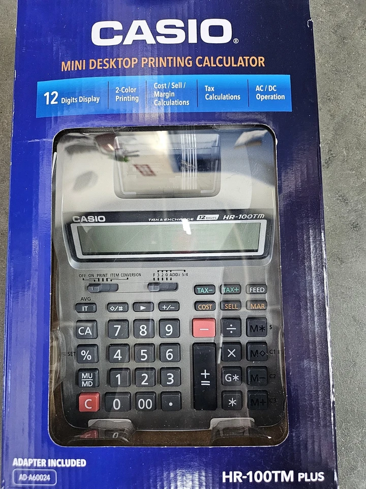 Casio HR-100TM Plus Desktop Printing Calculator 2 Color Large Display Printer - Image 1 of 1