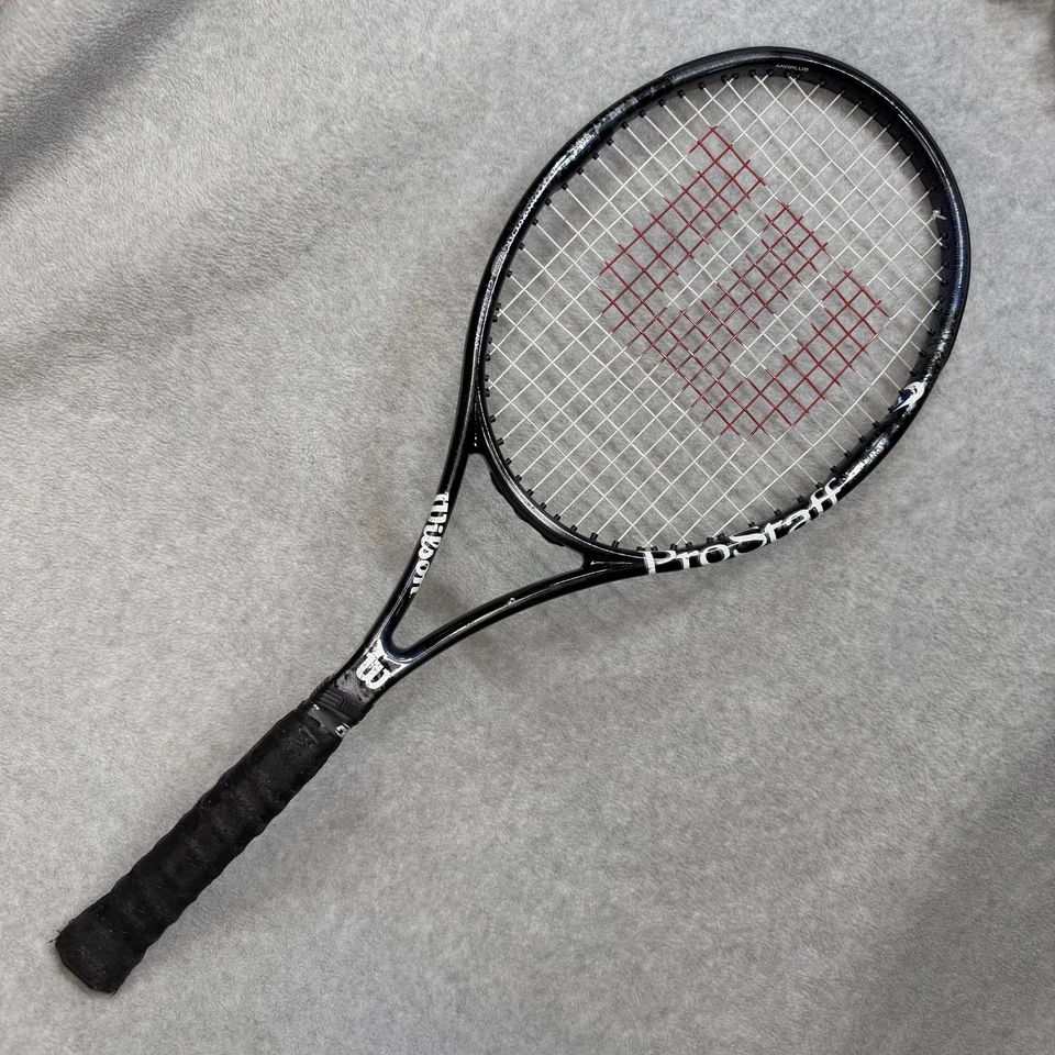 Raqueta de tenis Wilson Pro Staff 7.1 agarre 4 3/8 95 cuadrados cabeza negra grafito Foto 1 de 4