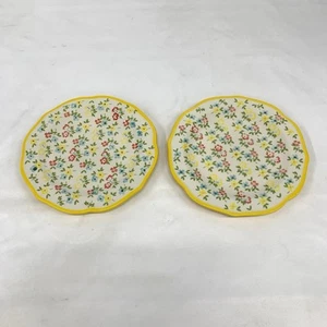 Pioneer Woman Timeless Floral Salad Plates Yellow Trim 8-3/4" - Picture 1 of 5