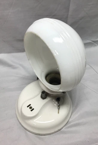 VTG Porcelain Single Wall Mount Sconce Light Fixture Milk Glass Shade 135-23B Cover