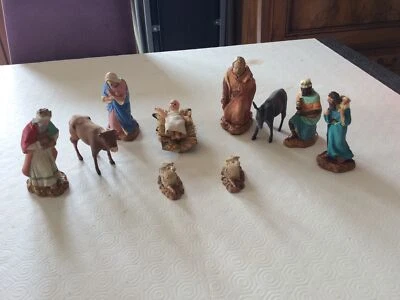 Santons Creche de Noel Devineau Jesus Marie Rois Mages Mouton Jesus Âne Boeuf - Photo 1/4