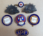 Ww11 Aif Australian Rising Sun Collar Badges And S.P.F Badges Nice Lot