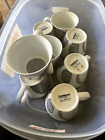 Crate & Barrel Julia Rothman Leif Cups Set Of 8 Cup Mug Retired Rare B&W Modern