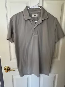 Buck Mason Med gray green 3 button front Short sleeve cotton shirt SZ S - Picture 1 of 3