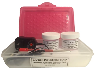 BECKER INDUSTRIES 18k Gold Plating Machine, Kit, includes 18K Gold and Electroclean solution