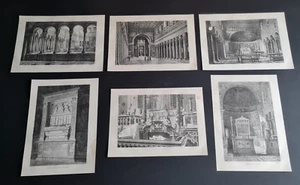 Set of 6 antique (1873) prints - various churches of Rome - Picture 1 of 9