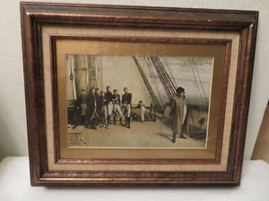 Galería de impresión de arte litográfica Orchardson de Napoleón en el barco Belerofonte enmarcada - Imagen 1 de 13