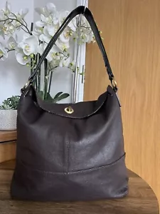 John Lewis Handbag Brown Leather Hobo Shoulder Bag Medium Slouchy Tote bag - Picture 1 of 11