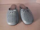 *ANN MARINO LADIES BLUE PEARLY LEATHER OPEN BACK FLATS SIZE 7.5 M
