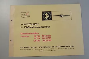 BARKAS=Ersatzteiliste IFA Diesel Einspritzanlage Katalog Nr.8 Heft 8/1 Ausg.1970 - Bild 1 von 1