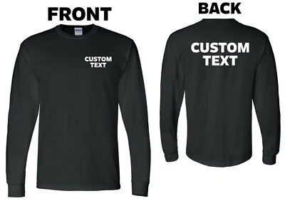 Custom T-Shirt DryBlend® 50/50 Long Sleeve, Personalized, Add Your Own Text - Image 1 of 4