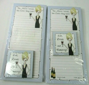 2 LINDA GRAYSON MAGNETIC Block Einkaufsliste Notizblock Koordinatenmagnet NEU - Bild 1 von 2