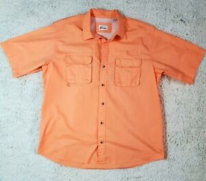 World Wide Sportsman Vented Fishing Shirt Size 2XL Orange Button Down Outdoors