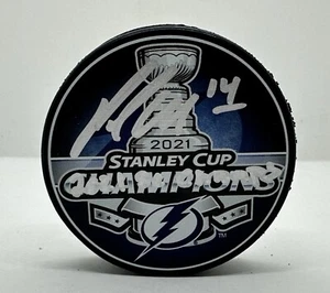 Patrick Maroon Autographed 2021 SC Champions Lightning Hockey Puck ! Fanatics - Picture 1 of 2
