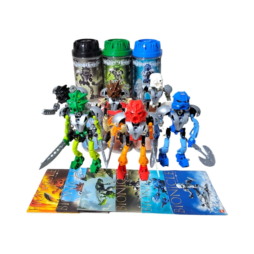 LEGO Bionicle Lot Toa Nuva Complete Set 2002 (8566-8572) w/ Canisters & Manuals - Image 1 of 4