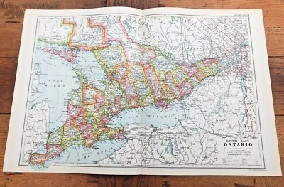 1900s double page map from g.w. bacon - south east ontario - Image 1 of 3