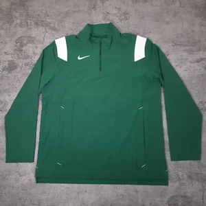 NIKE Coaches Performance 1/4 Zip Golf Jacket Mens Size LARGE Green White Jets - Picture 1 of 9