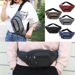 Waist Bum Bag Men Women Fanny Pack Holiday Travel Money Belt Pouch Wallet Unisex - Picture 1 of 19