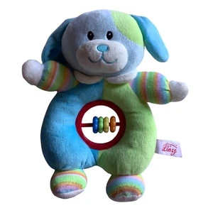 Linzy Colorful Plush Puppy Dog Baby Rattle Toy Stuffed Animal 10" - Picture 1 of 6