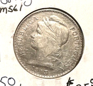 Portugal  1913  50 centavos  KM 561  XF - Picture 1 of 2