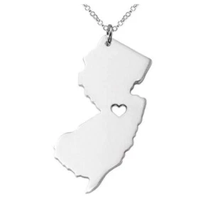 Collar Art Attack de acero inoxidable I Love New Jersey (plateado) - Imagen 1 de 2