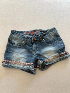 Indigo Rein Jeans Shorts Girls Size 1 Blue Stretch Embroidered Pockets Denim - Picture 1 of 12