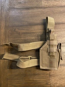 US MILITARY BLACKHAWK TACTICAL GEAR #40 DROP LEG HOLSTER RH COYOTE TAN - Picture 1 of 7
