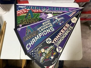 2001 Arizona Diamondbacks MLB World Series Champions Pennants (3 Different) Mint - Picture 1 of 4