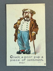 Dressed Bulldog Using a Cane, Artist Signed Wall, ca 1920 - Picture 1 of 2