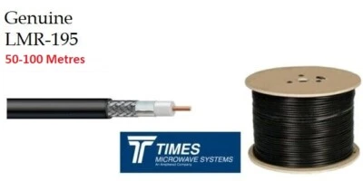 LMR-195 Times Microwave coaxial 50 Ohm Low Loss coax Cable Radio LMR 50-100m - Image 1 of 3