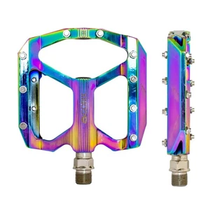 GORIX (Gorix) Pedal bicycle Flat Pedal Oil Slick Aluminum Lightweight CNC Slippi - Picture 1 of 7