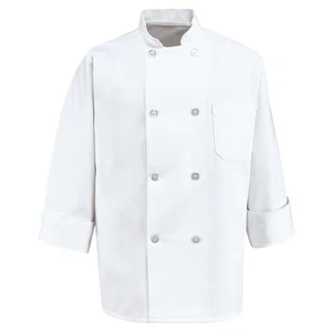 Red Kap Eight Pearl Button Chef Coat - Picture 1 of 3