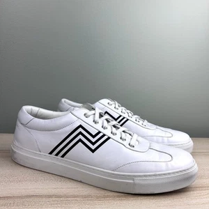 Ralph Lauren Purple Label Savir Calfskin Trainer White Leather Sneaker sz 11.5 - Picture 1 of 15
