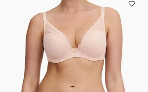 Chantelle 16MNA Norah Chic Plunge Camiseta Sujetador ROSA Talla 36DDD - Imagen 1 de 5