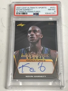 2021 Leaf Ultimate Sports - KEVIN GARNETT AUTO - SP /15 - PSA 8 NM - POP 1 🔥📈 - Foto 1 di 3