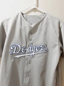 Vintage Majestic Stitched Jersey Los Angeles Dodgers Mens Small Gray Made In USA - Picture 1 of 15