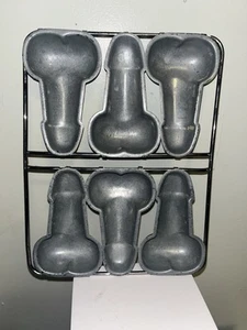 Bachelorette Bachelor Party Penis Pecker Shape Sm Cake Pan Mold- 6 Pack Metal - Picture 1 of 2
