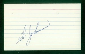 371, Si Johnson, Original Signed/Autograph, Index Card, Reds, "1928-36" - Picture 1 of 4
