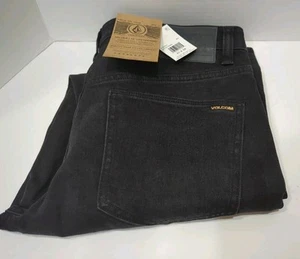 Volcom Solver Black Modern Straight Fit Jeans Men's Size 31" Inseam 30 New NWT - Picture 1 of 11