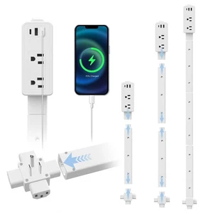 Electrical Outlet Extender Stick 8.26"-36.1" with 2 AC Outlets, USB-A,USB-C P... - Picture 1 of 9