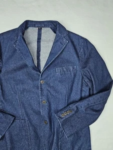 J Peterman Blazer Herren 46 Blau Denim Sport Mantel Drei Knopf Taschen - Bild 1 von 11