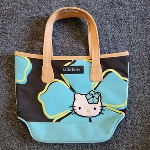 Vintage Sanrio Hello Kitty Hibiscus Mini Shoulder Bag Blue Cute 2003 - Picture 1 of 13