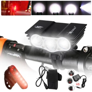 Solarstorm 20000LM LED MTB Bike Light Bicycle Torch Front&Rear Lamp Rechargeable - Picture 1 of 12