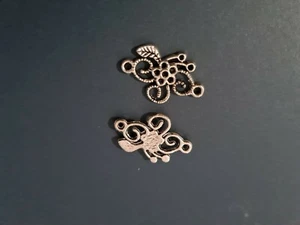 100 pz connettori rosa argento tibetano 23x15mm ciondolo rose connettore fiore - Foto 1 di 2