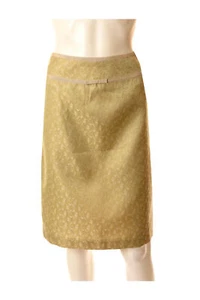 Falda ANN TAYLOR cinta metálica dorada mezcla algodón y seda talla 6 - Imagen 1 de 2