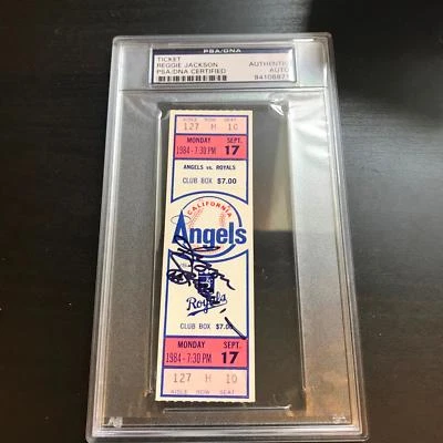 Reggie Jackson 500th Home Run Signed Ticket September 17, 1984 PSA DNA COA Auto - Image 1 of 3