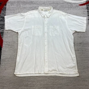VTG LL Bean Cool Weave Button Up Shirt 2XLT 2XL XXL 2X Tall White Preppy Men 90s - Picture 1 of 8