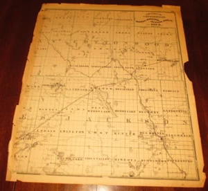 MAP COUNTIES OF COTTONWOOD, MURRAY PIPESTONE JACKSON NOBLES  ROCK  MINNESOTA - Picture 1 of 1