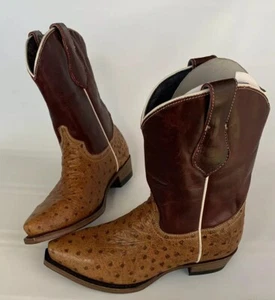 Roper Ostrich Print Youth Boots Boys Size 13 - Picture 1 of 9
